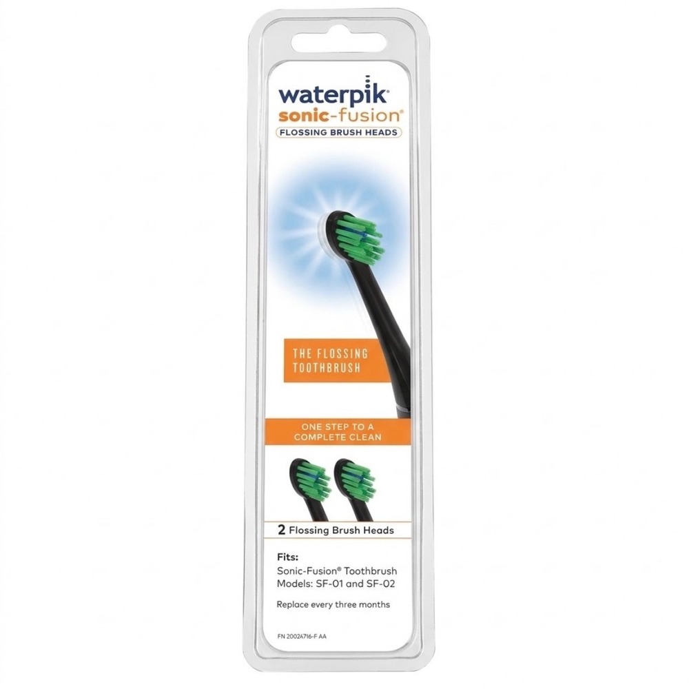 Waterpik Sonic-Fusion Flossing Brush Heads 2-Pack Black SF-01 SF-02 SFRB-201B